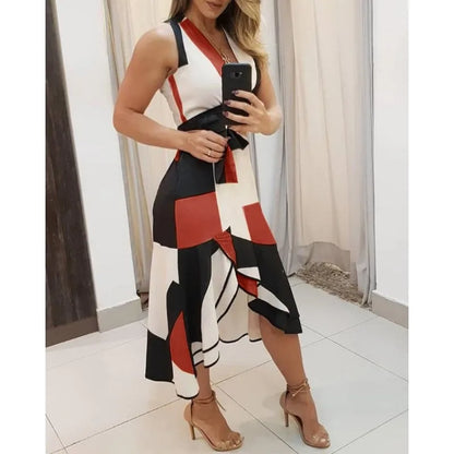 Elegante Mouwloze Jurk voor Dames Zomerjurk Glamour