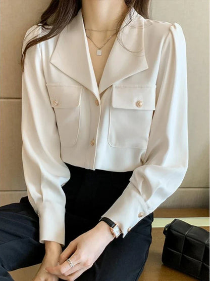 Witte Formele Blouse voor Vrouw Elegante Stijl
