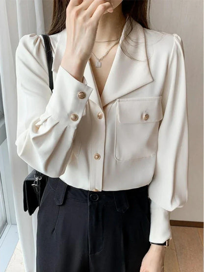 Witte Formele Blouse voor Vrouw Elegante Stijl