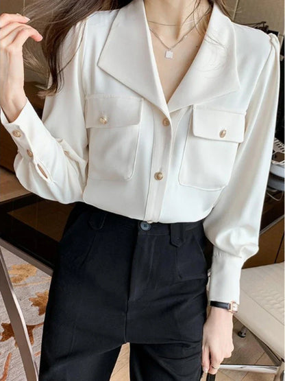 Witte Formele Blouse voor Vrouw Elegante Stijl