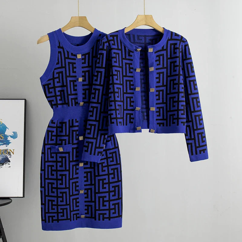 Gebreide Sweater en Jurk Set voor Vrouwen