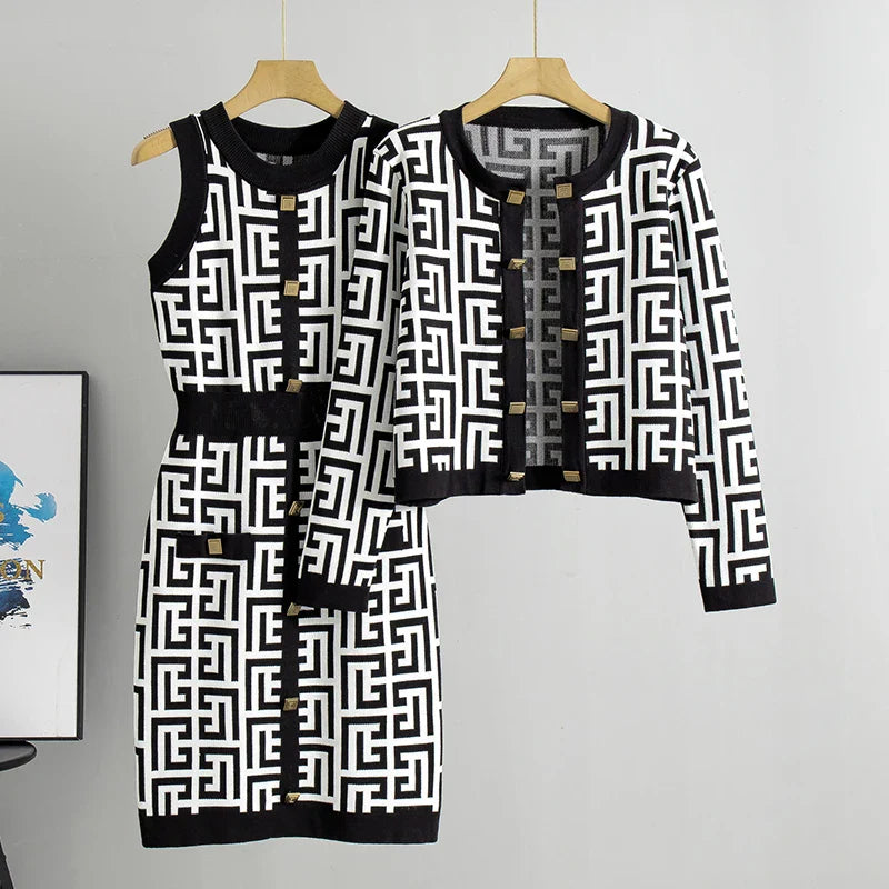 Gebreide Sweater en Jurk Set voor Vrouwen - StudioMarella