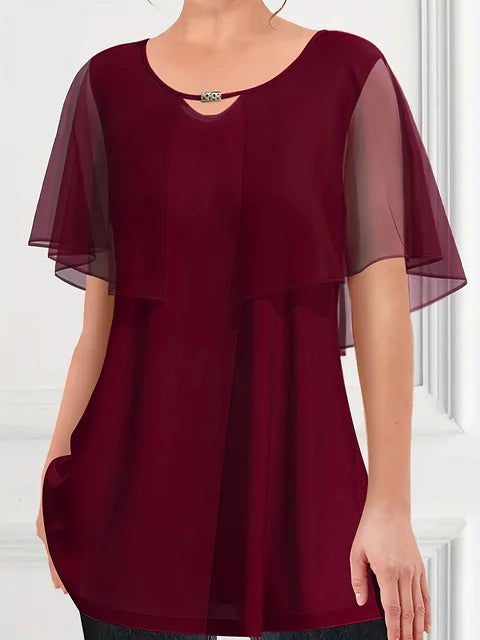 Blauwe Zomertop met Chique Design