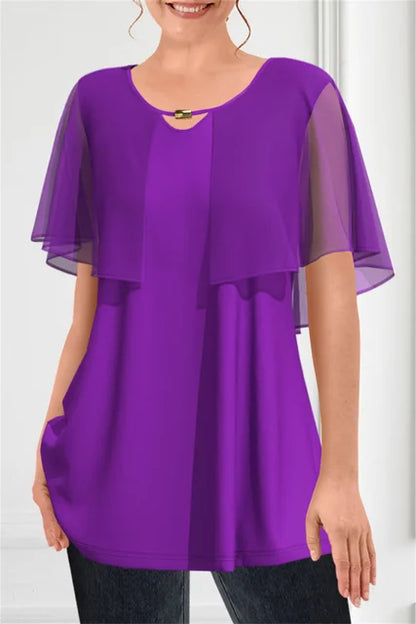 Blauwe Zomertop met Chique Design