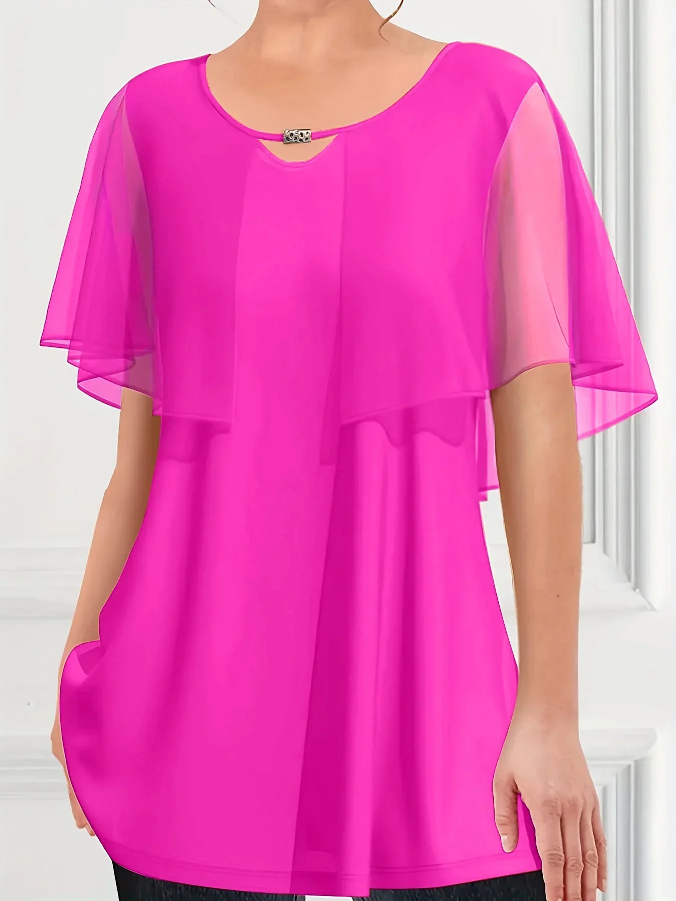 Blauwe Zomertop met Chique Design