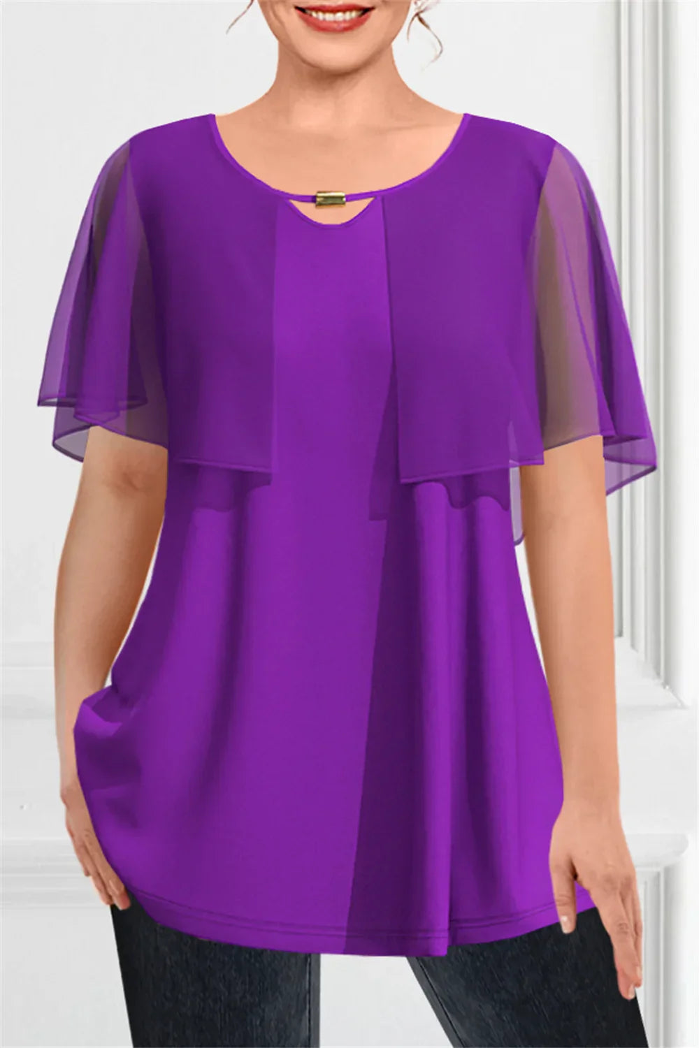 Blauwe Zomertop met Chique Design