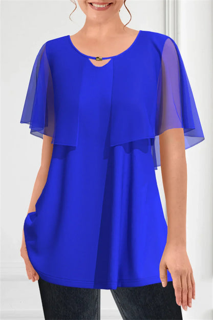 Blauwe Zomertop met Chique Design