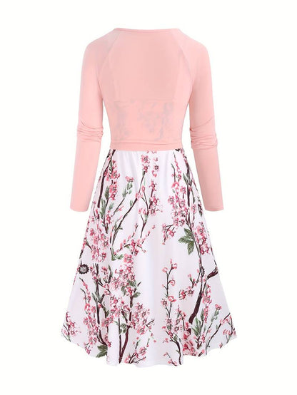 Zomerjurk Midi voor Vrouw met Sakura Print