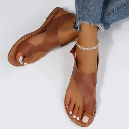 Zomerse Sandalen Comfortabel Leer Bruin