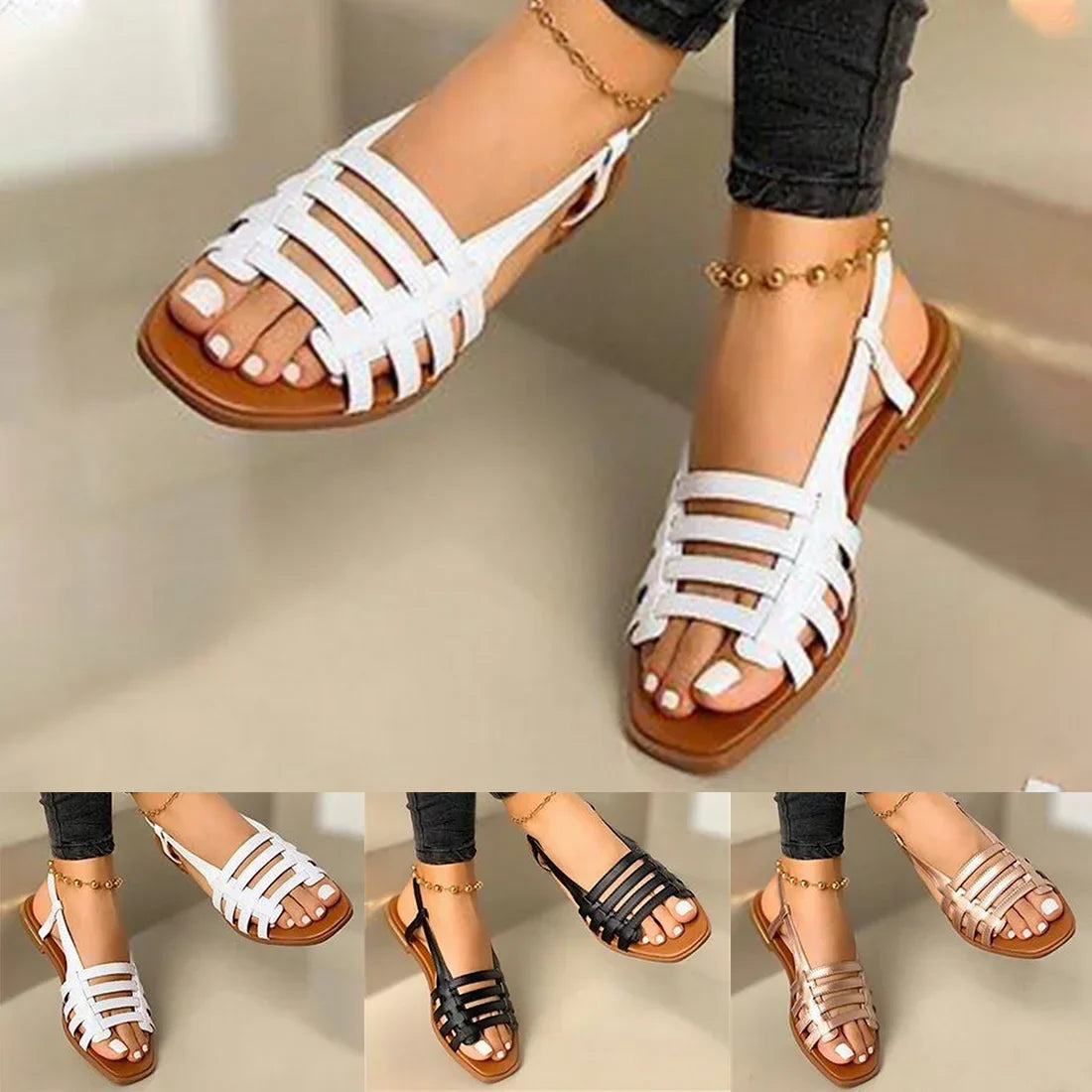 Vrouwelijke Gladiator Sandalen Romeinse Stijl