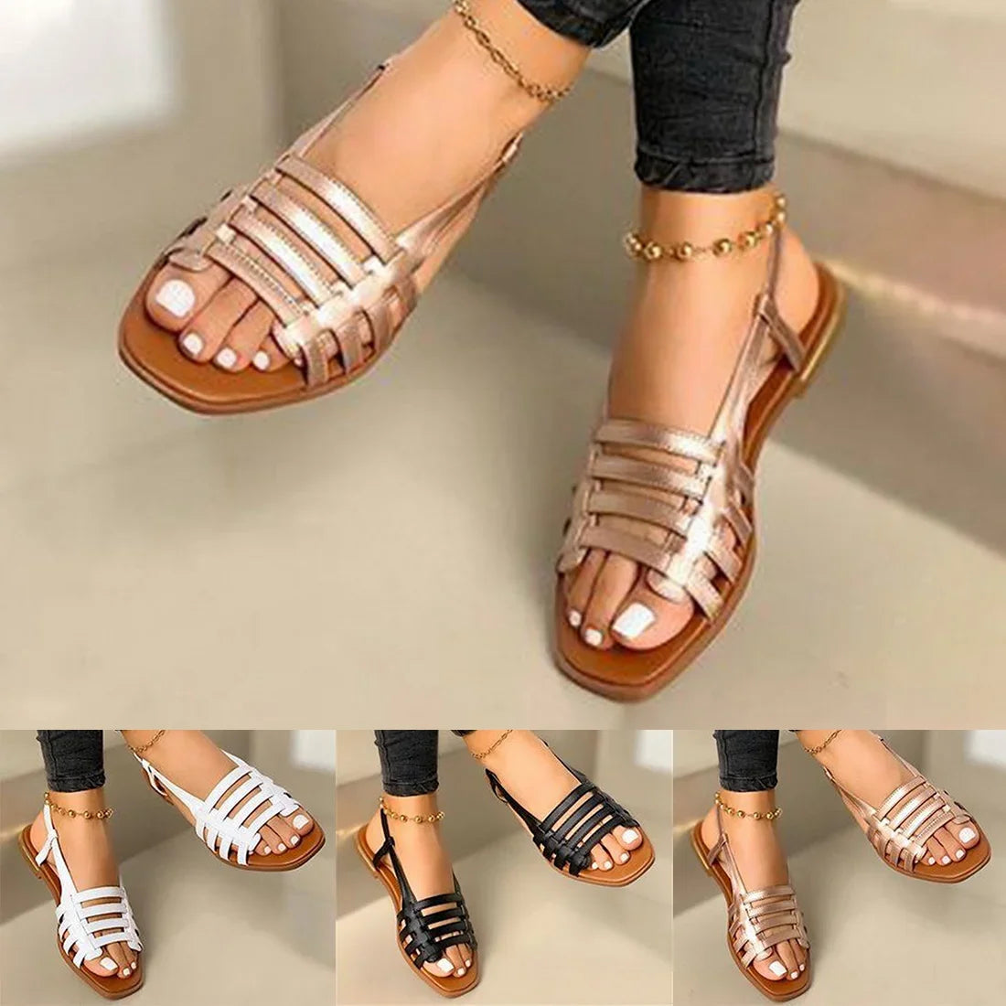 Vrouwelijke Gladiator Sandalen Romeinse Stijl