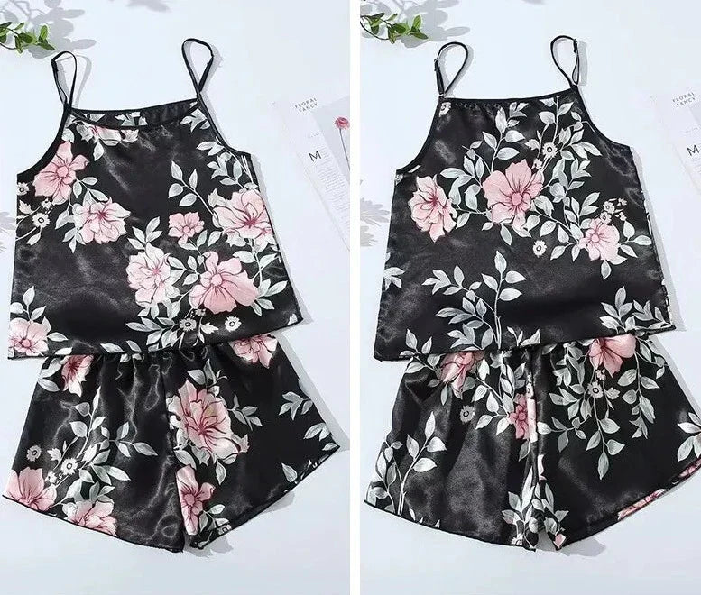 Dames Pyjama Set Bloemenprint Zacht en Comfortabel