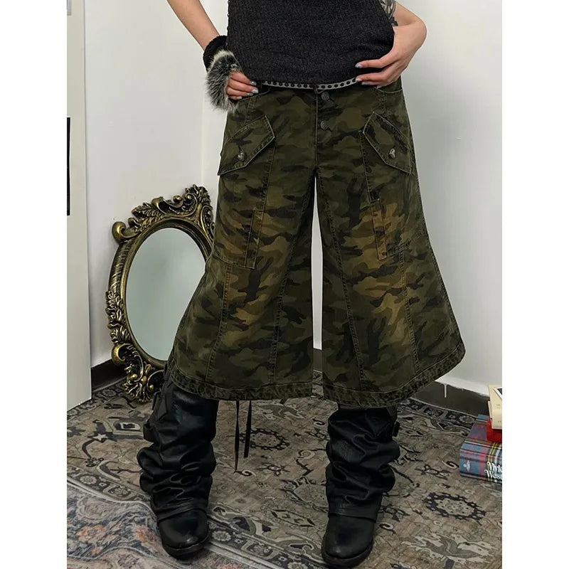 Vrouwelijke Camouflage Korte Broek Sportief Model