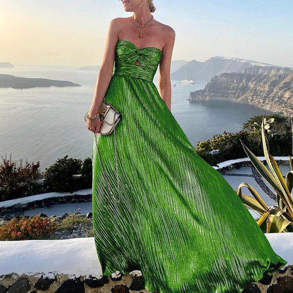 Avondjurk Dames Strapless Maxi Jurk Feestelijke Stijl