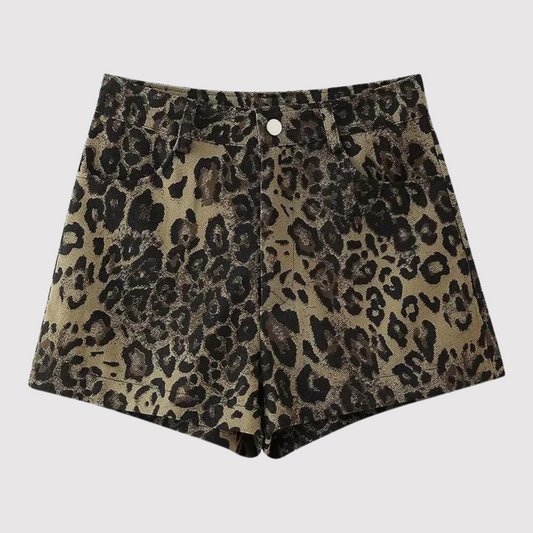 Dames Shorts Leopardprint Stretch Zomerbroek - StudioMarella