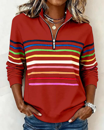 Dames Sweatshirt | Half-zip & Hoge Kraag voor Comfortabele Warmte