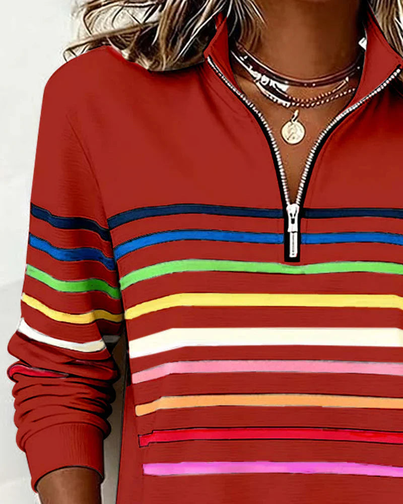 Dames Sweatshirt | Half-zip & Hoge Kraag voor Comfortabele Warmte