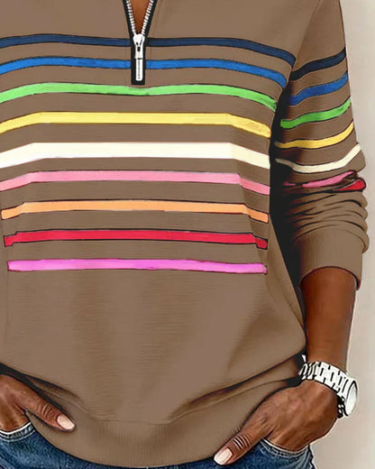 Dames Sweatshirt | Half-zip & Hoge Kraag voor Comfortabele Warmte