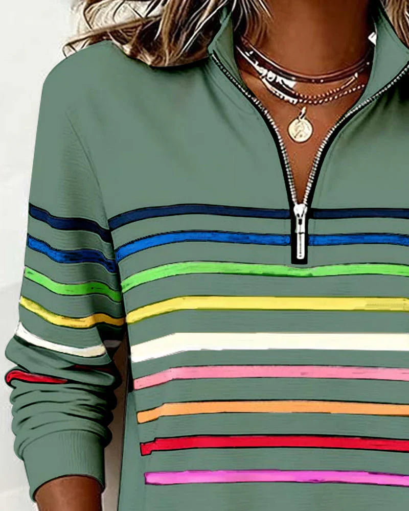 Dames Sweatshirt | Half-zip & Hoge Kraag voor Comfortabele Warmte