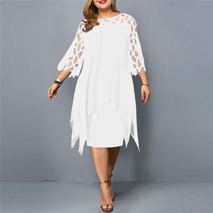 Dames Zomerjurk Midi Losse Vrouwenjurk Elise