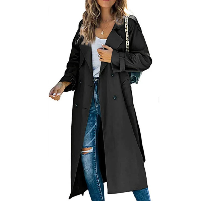 Dames Trenchcoat Klassieke Stijl Verstelbare Taille - StudioMarella
