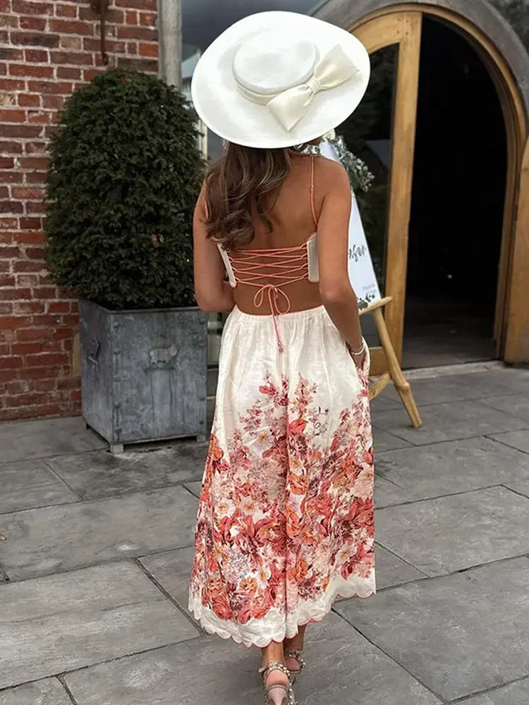 Bloemenprint Midi-Jurk Zomerjurk Vrouwelijke Stijl
