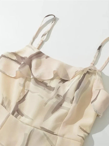 Zomerjurk Asymmetrisch Geplooid voor Vrouw Vakantie