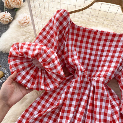 Dames Vierkante Mini Zomerjurk - Annabel