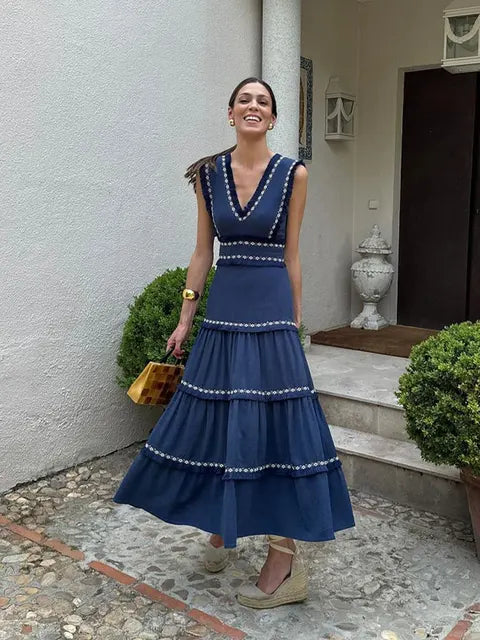 Vrouwelijke Zomerjurk met Ruches en Franje Bloemenprint - StudioMarella