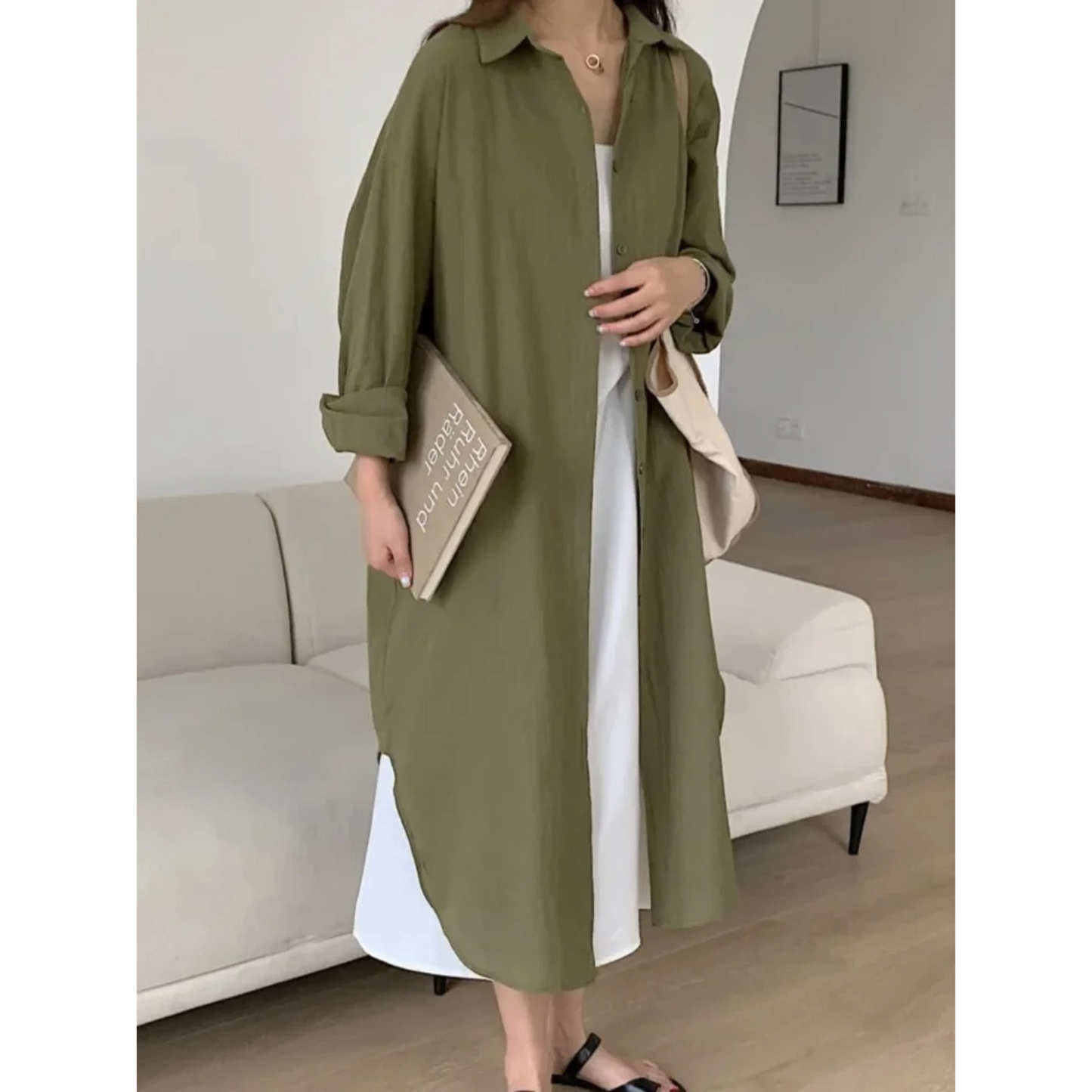 Dames Vintage Midi Blouse Jurk - Diana