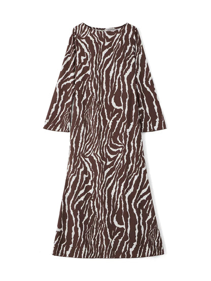 Zebra Print Jurk Lange Vrouwelijke Zomerkleding