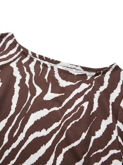 Zebra Print Jurk Lange Vrouwelijke Zomerkleding