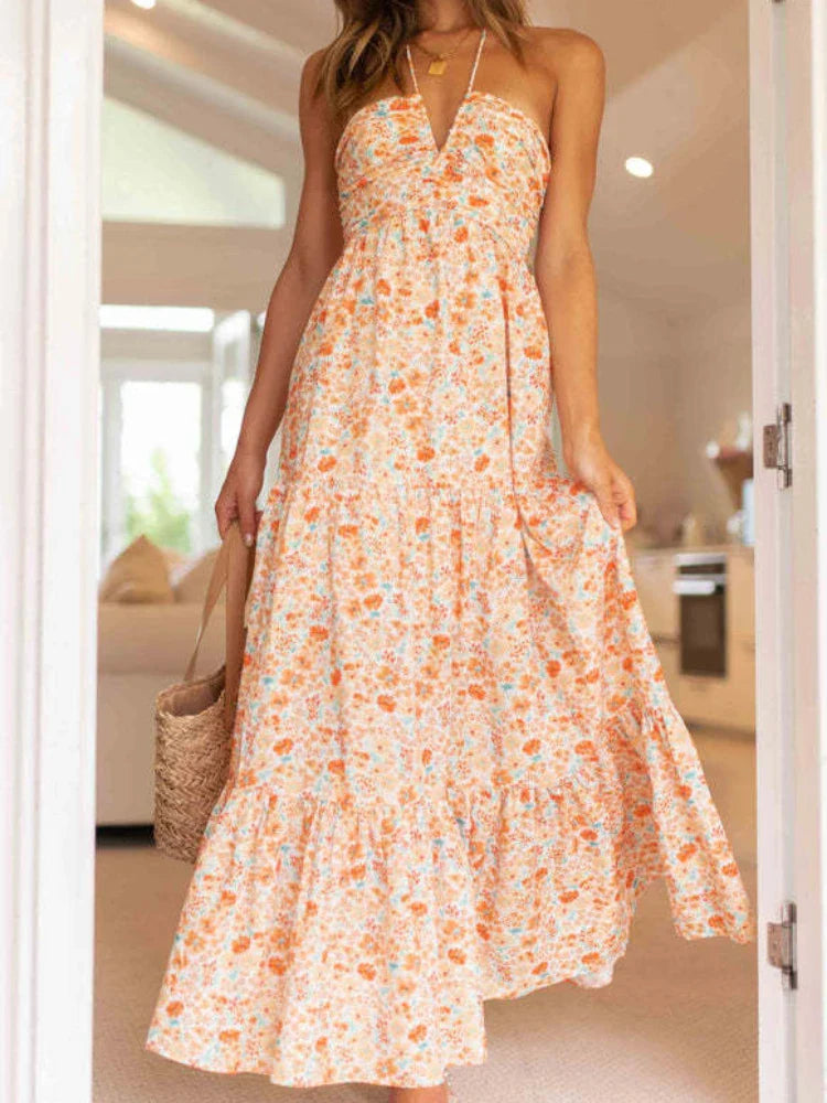 Zomerjurk Boho Halterneck Vrouwelijk Jurk
