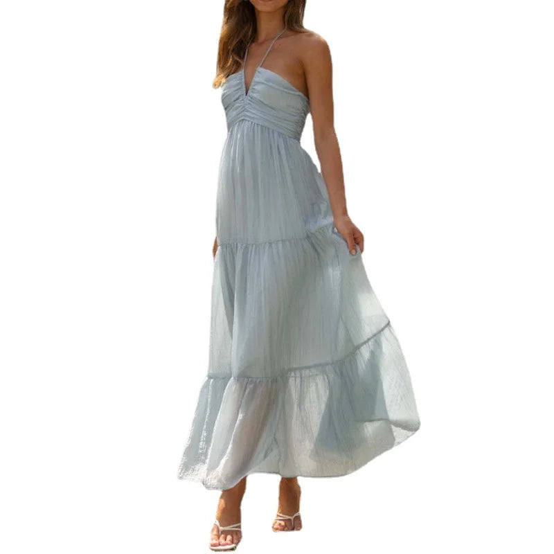 Zomerjurk Boho Halterneck Vrouwelijk Jurk