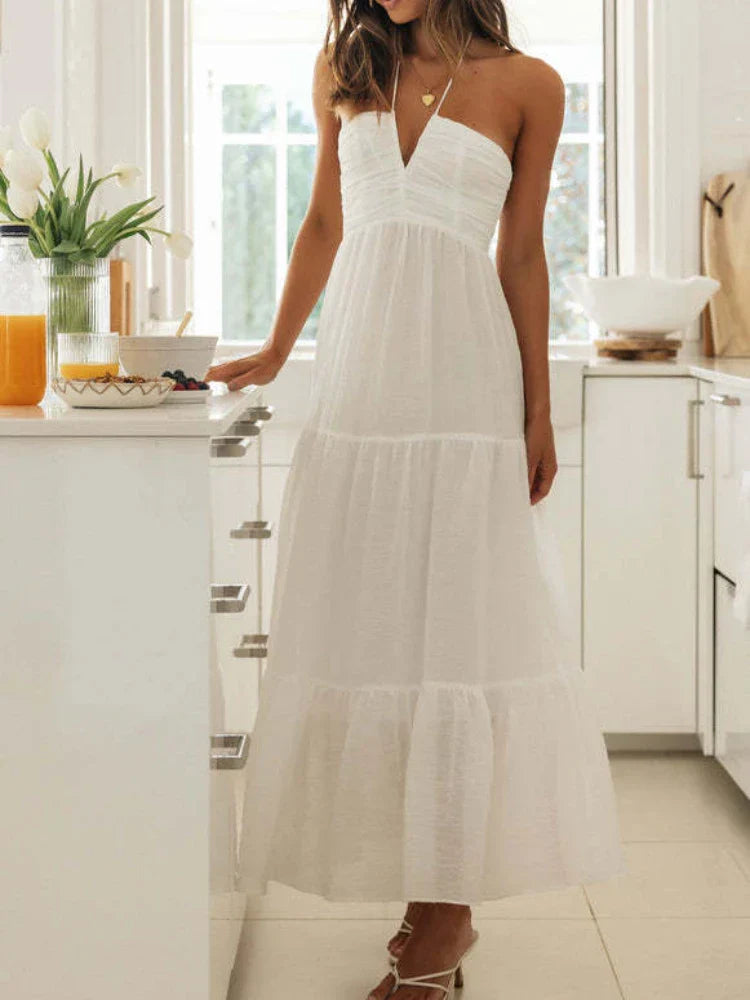 Zomerjurk Boho Halterneck Vrouwelijk Jurk