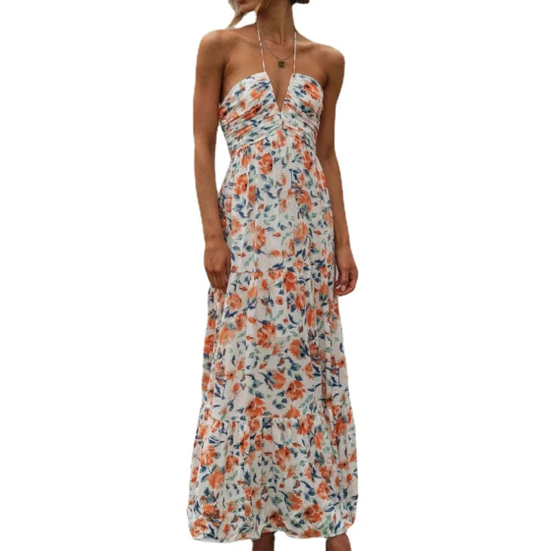 Zomerjurk Boho Halterneck Vrouwelijk Jurk