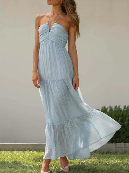 Zomerjurk Boho Halterneck Vrouwelijk Jurk