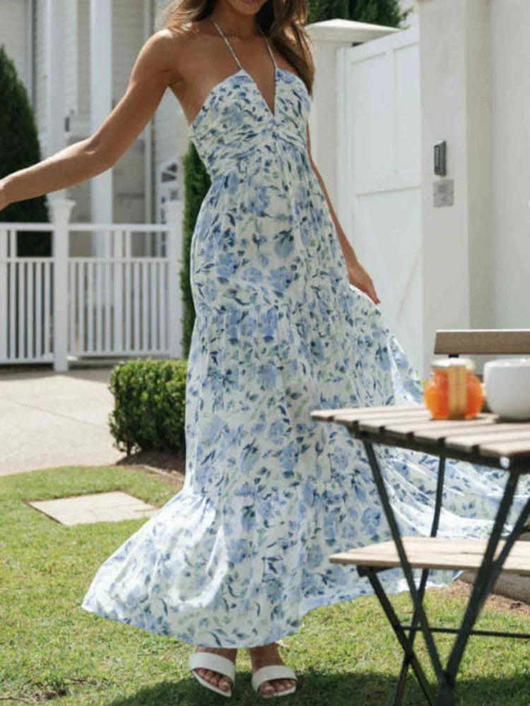 Zomerjurk Boho Halterneck Vrouwelijk Jurk