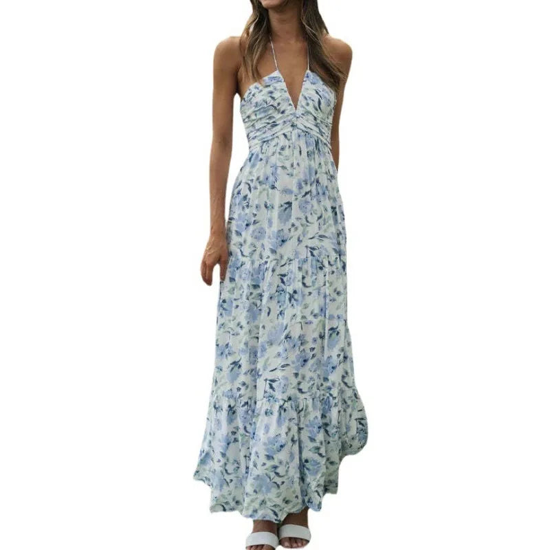 Zomerjurk Boho Halterneck Vrouwelijk Jurk