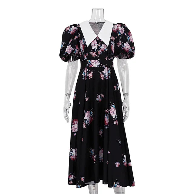 Feestjurk Bloemenprint Hofstijl Jurk voor Vrouw - StudioMarella