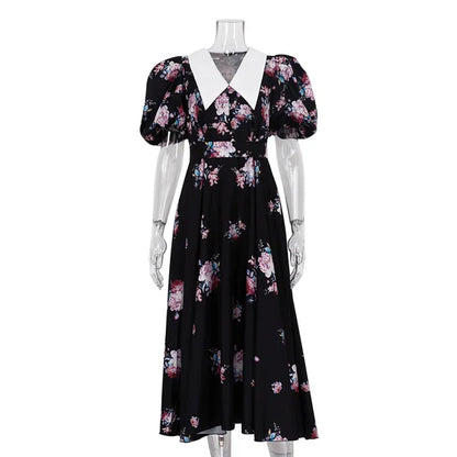 Feestjurk Bloemenprint Hofstijl Jurk voor Vrouw - StudioMarella