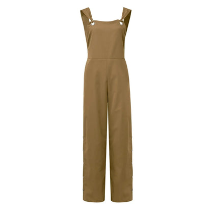 Vrouwen Jumpsuit Zomer Jurk met Knoopsluiting