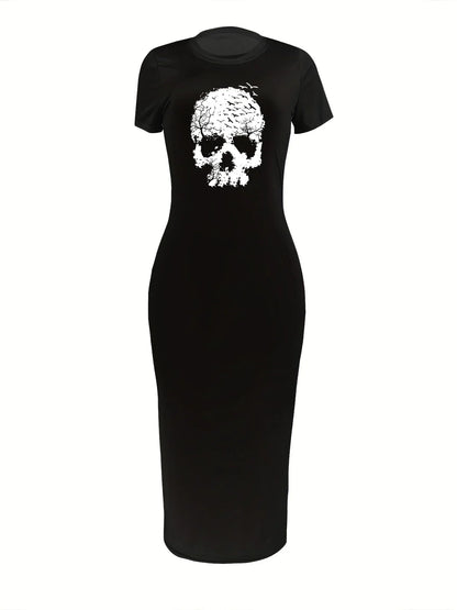 Zomerjurk Skull Print Vrouwelijk Trendy Model