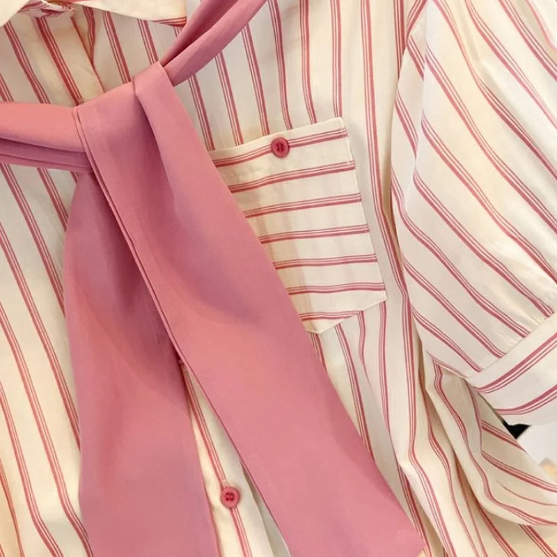 Vrouwelijke Zomer Blouse Gestreept Luchtig