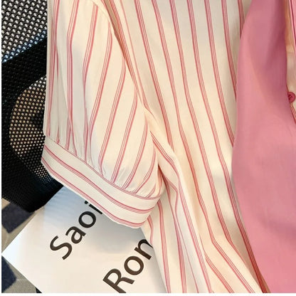 Vrouwelijke Zomer Blouse Gestreept Luchtig