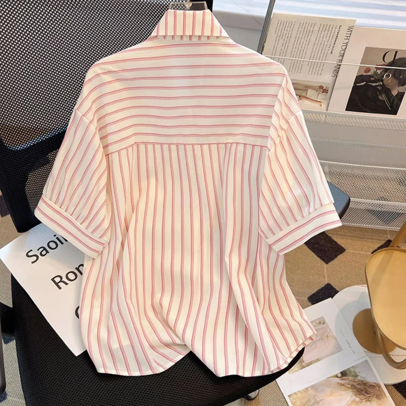Vrouwelijke Zomer Blouse Gestreept Luchtig