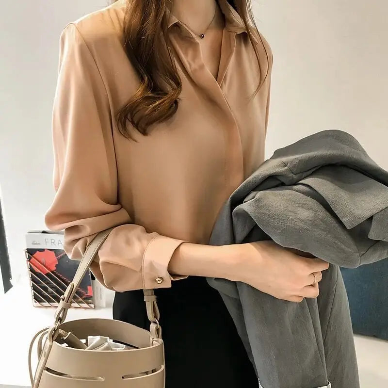 Dames Blouse Lange Mouwen Zomer Chifon Stijl