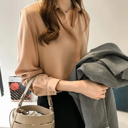 Dames Blouse Lange Mouwen Zomer Chifon Stijl