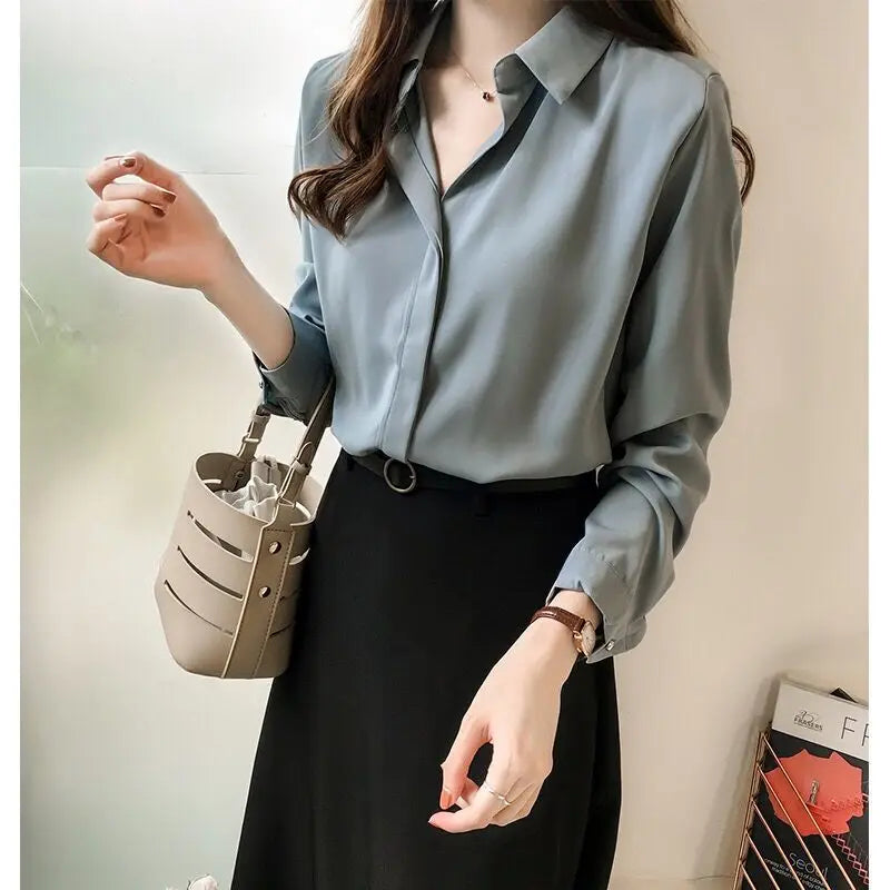 Dames Blouse Lange Mouwen Zomer Chifon Stijl