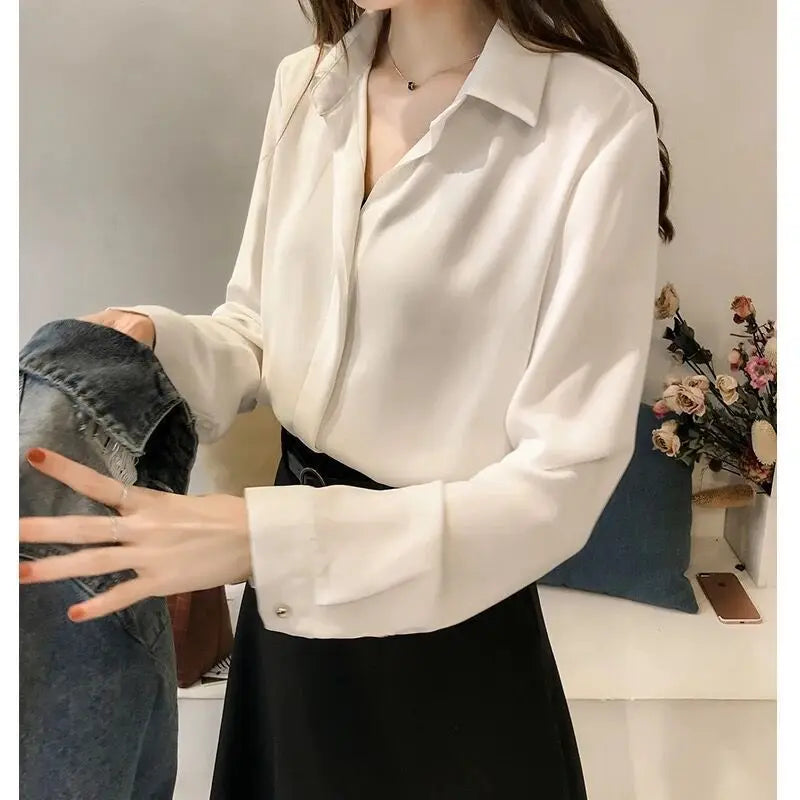 Dames Blouse Lange Mouwen Zomer Chifon Stijl